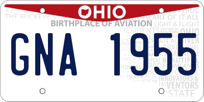 OH license plate GNA1955