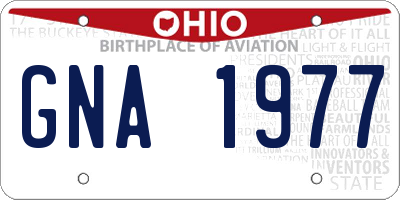 OH license plate GNA1977
