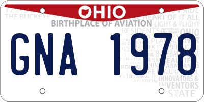 OH license plate GNA1978