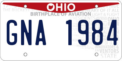 OH license plate GNA1984