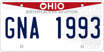 OH license plate GNA1993