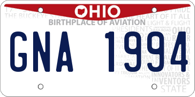 OH license plate GNA1994