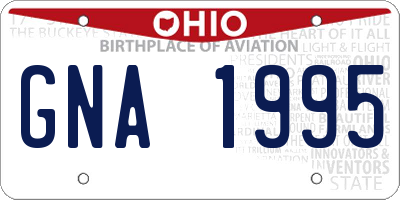 OH license plate GNA1995