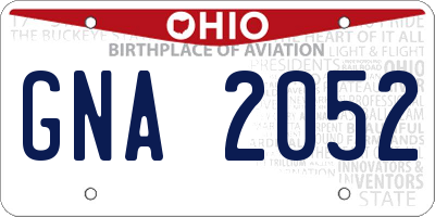 OH license plate GNA2052