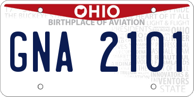 OH license plate GNA2101
