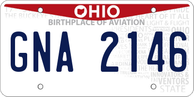 OH license plate GNA2146