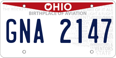 OH license plate GNA2147