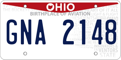 OH license plate GNA2148