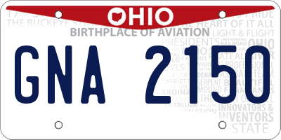 OH license plate GNA2150