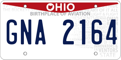 OH license plate GNA2164