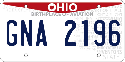 OH license plate GNA2196