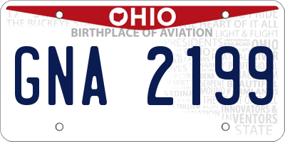 OH license plate GNA2199