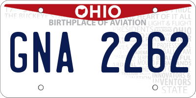 OH license plate GNA2262