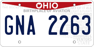 OH license plate GNA2263