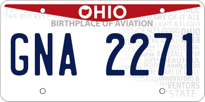 OH license plate GNA2271