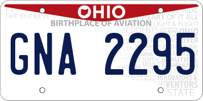 OH license plate GNA2295