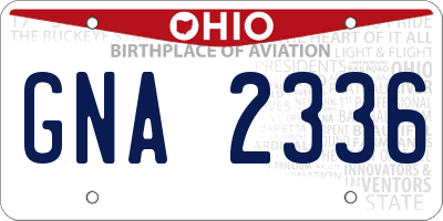 OH license plate GNA2336