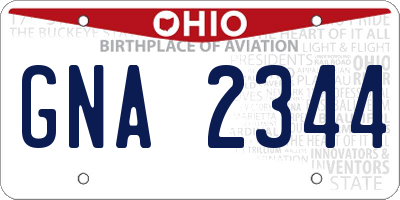 OH license plate GNA2344