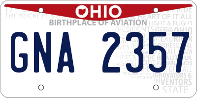 OH license plate GNA2357