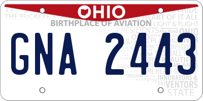 OH license plate GNA2443