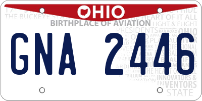 OH license plate GNA2446