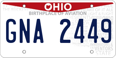 OH license plate GNA2449