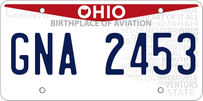 OH license plate GNA2453
