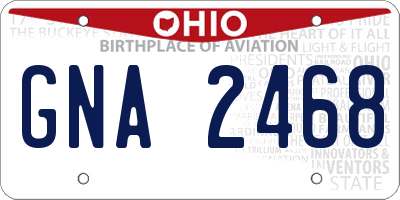 OH license plate GNA2468