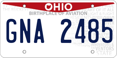 OH license plate GNA2485
