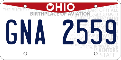 OH license plate GNA2559