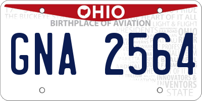 OH license plate GNA2564