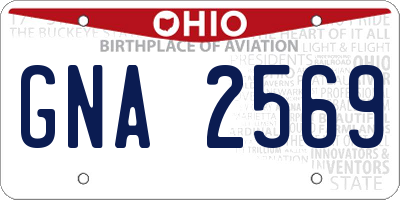 OH license plate GNA2569