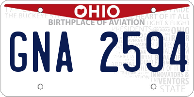 OH license plate GNA2594