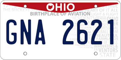 OH license plate GNA2621
