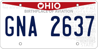 OH license plate GNA2637