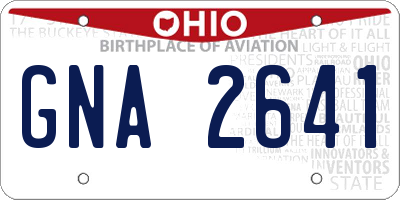 OH license plate GNA2641