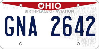 OH license plate GNA2642