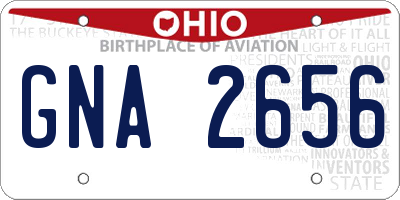 OH license plate GNA2656