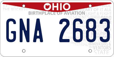 OH license plate GNA2683