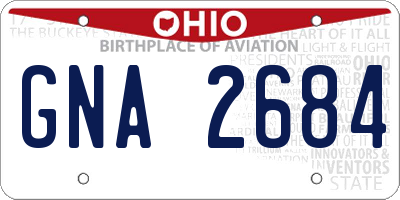 OH license plate GNA2684
