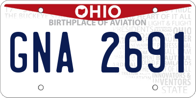OH license plate GNA2691