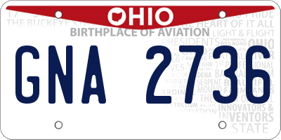 OH license plate GNA2736