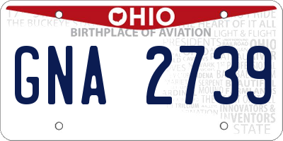 OH license plate GNA2739