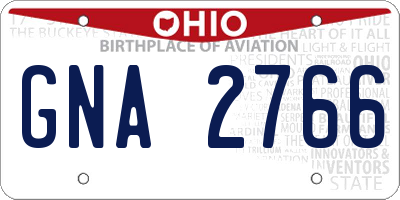 OH license plate GNA2766