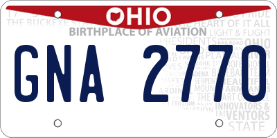 OH license plate GNA2770