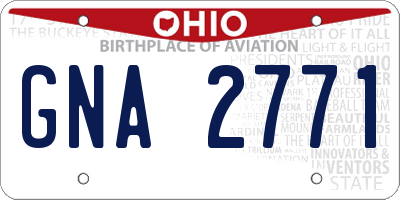 OH license plate GNA2771