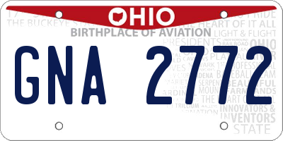 OH license plate GNA2772