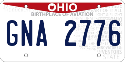 OH license plate GNA2776