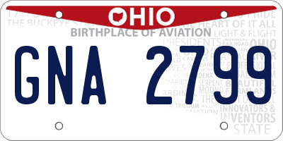 OH license plate GNA2799