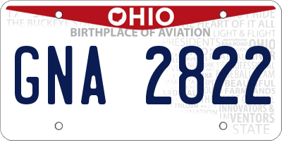 OH license plate GNA2822